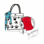 PAWFECT ESSENTIALS, Ink and Colored Pencil on Sketch Paper, 6”x8”